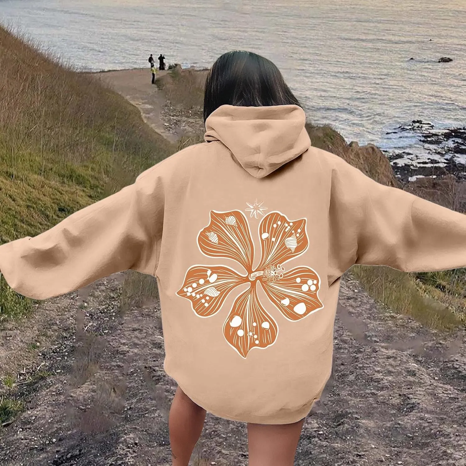 Pink Puff Hoodie Graphic Hoodies For Teen Girls Cute Sweatshirt Oversized Pullover Long Sleeve Preppy Tops