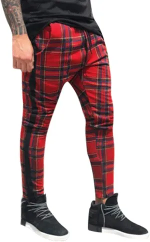 Plaid Panst for Men Fashion Stretch Dress Pants Slim Fit Pants Skinny Pants Stretch Slim Fit Business Tapered Pants