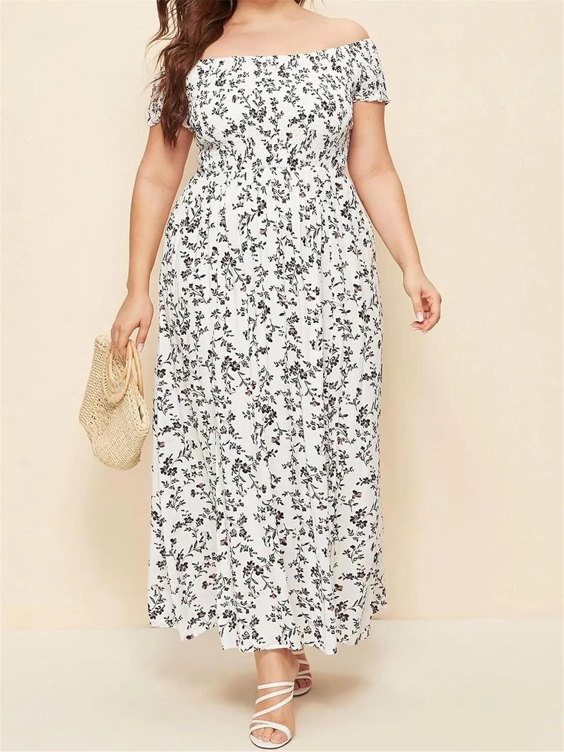 Plus Size Dresses for Women Long Flowy Floral Maxi Dress Boho Beach Sundress Casual A-line Summer Loose Trendy Dress