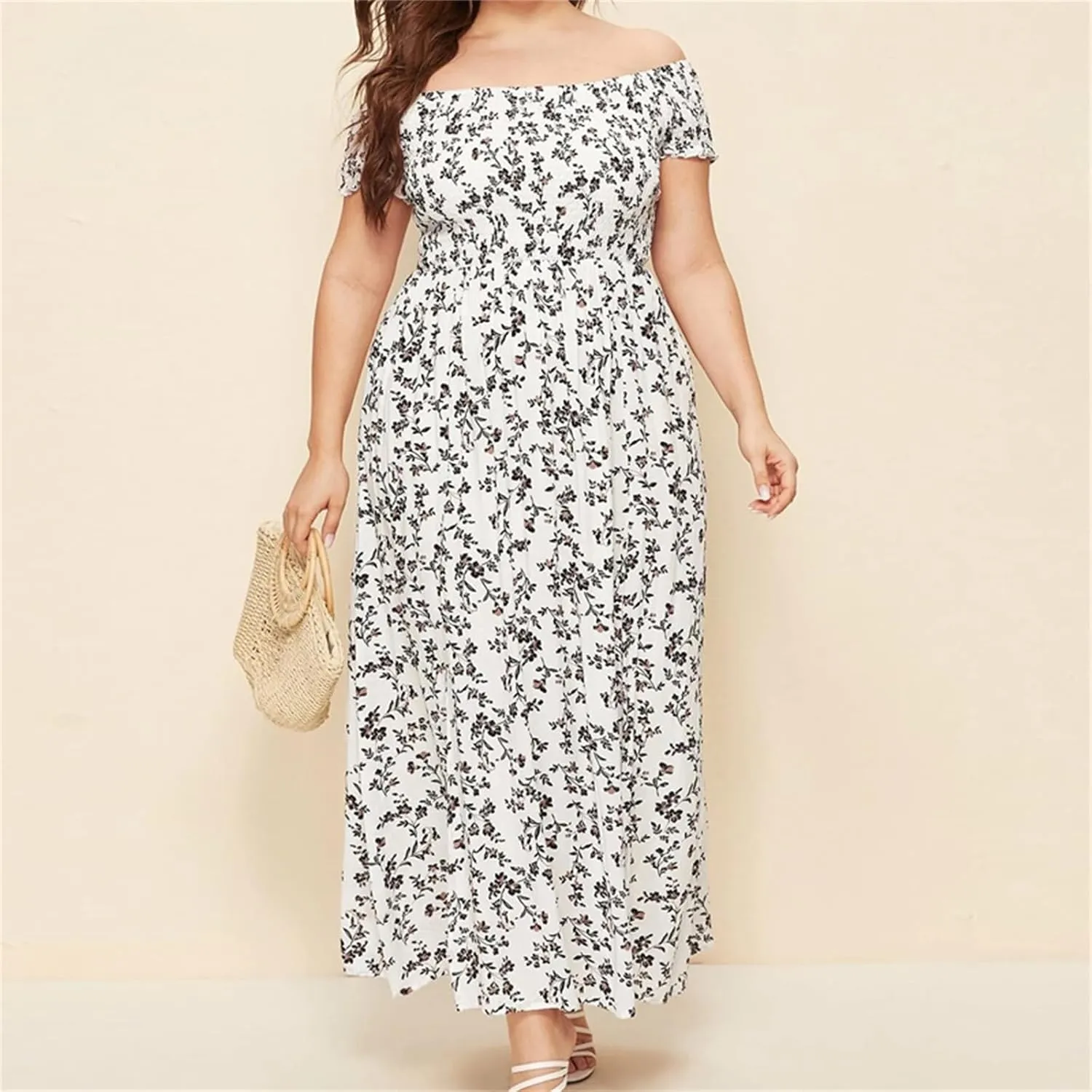 Plus Size Dresses for Women Long Flowy Floral Maxi Dress Boho Beach Sundress Casual A-line Summer Loose Trendy Dress