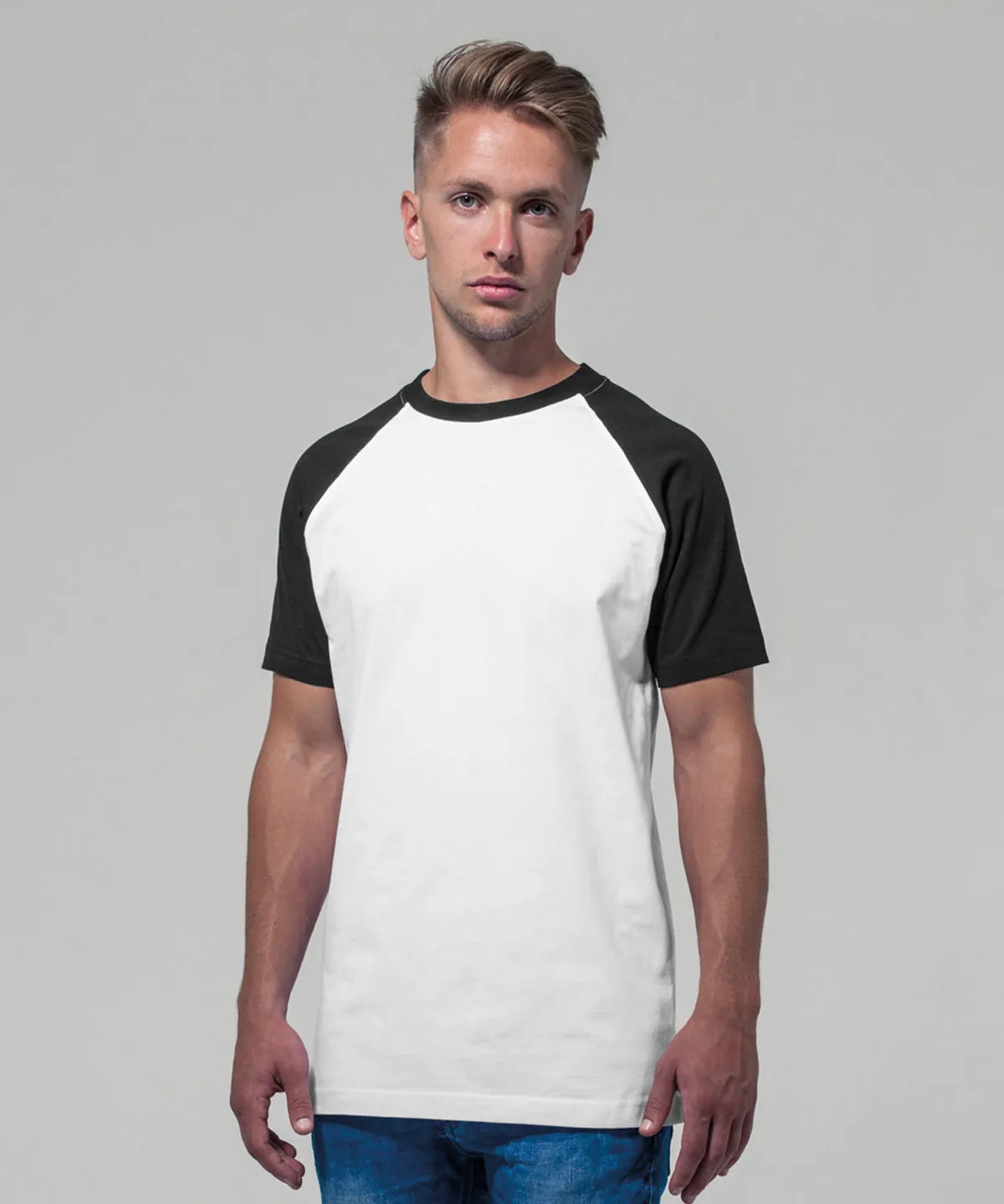 Raglan contrast tee | Black/Charcoal
