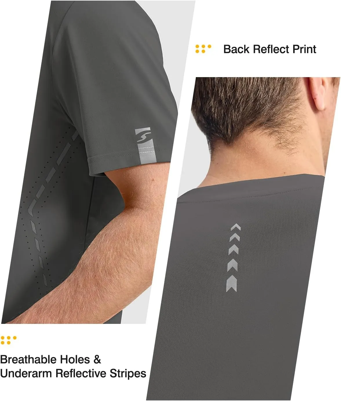 Rdruko Mens Athletic Shirts Dry Fit Short Sleeve Moisture Wicking Workout Shirts Breathable Cool Running Gym T-Shirt