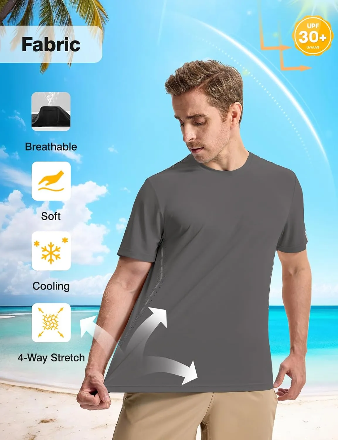 Rdruko Mens Athletic Shirts Dry Fit Short Sleeve Moisture Wicking Workout Shirts Breathable Cool Running Gym T-Shirt