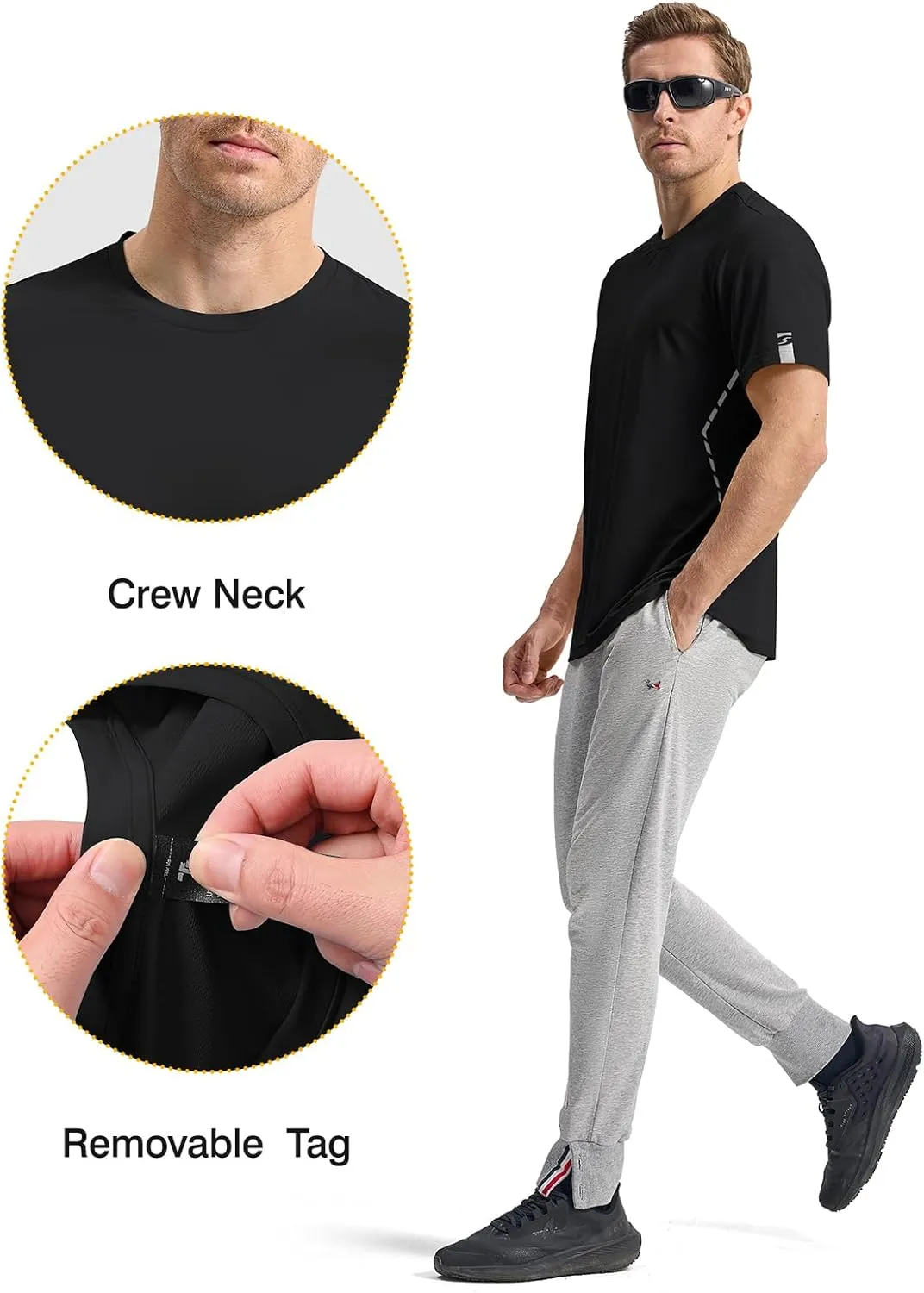 Rdruko Mens Athletic Shirts Dry Fit Short Sleeve Moisture Wicking Workout Shirts Breathable Cool Running Gym T-Shirt