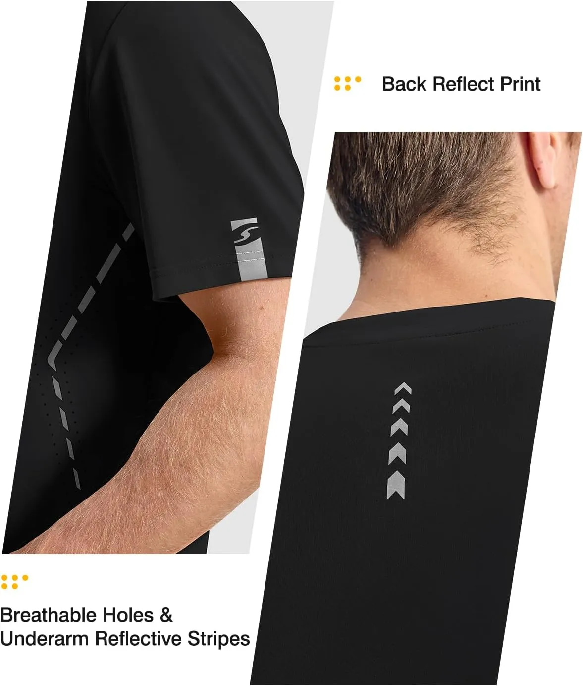 Rdruko Mens Athletic Shirts Dry Fit Short Sleeve Moisture Wicking Workout Shirts Breathable Cool Running Gym T-Shirt
