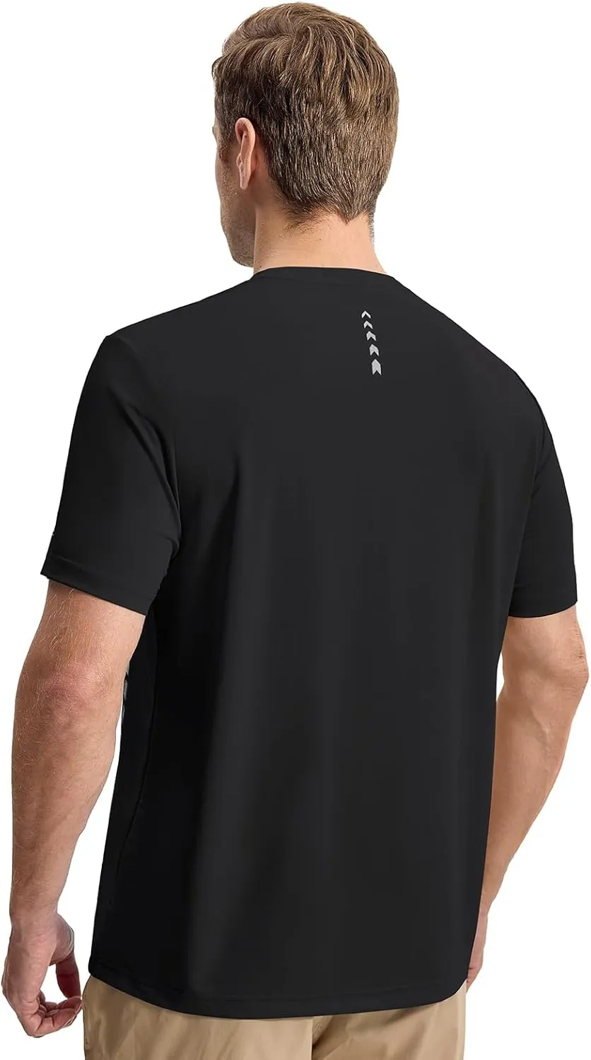 Rdruko Mens Athletic Shirts Dry Fit Short Sleeve Moisture Wicking Workout Shirts Breathable Cool Running Gym T-Shirt