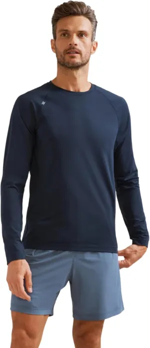 Rhone Reign Mens Long Sleeve Workout Shirts, Anti-Odor, Quick Dry Mens Gym Shirts, UPF 50 