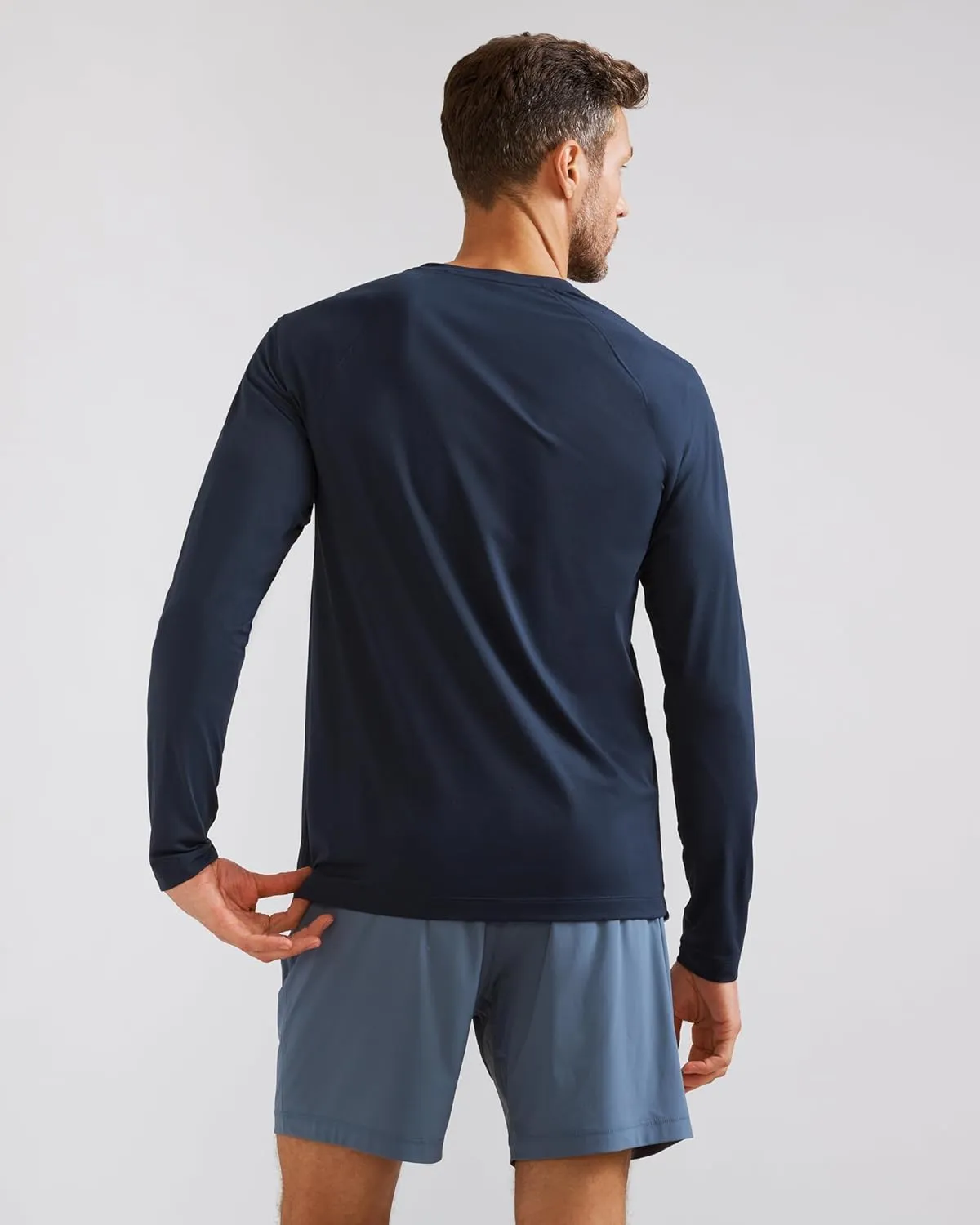 Rhone Reign Mens Long Sleeve Workout Shirts, Anti-Odor, Quick Dry Mens Gym Shirts, UPF 50 