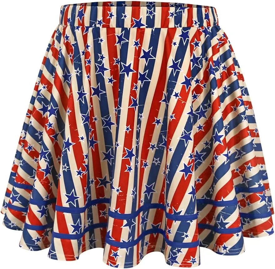 RITERA Plus Size Skirt for Women Elastic Mini Skirt A-Line with Side Hidden Zipper Casual Ladies Summer Skirt Stretchy XL-5XL