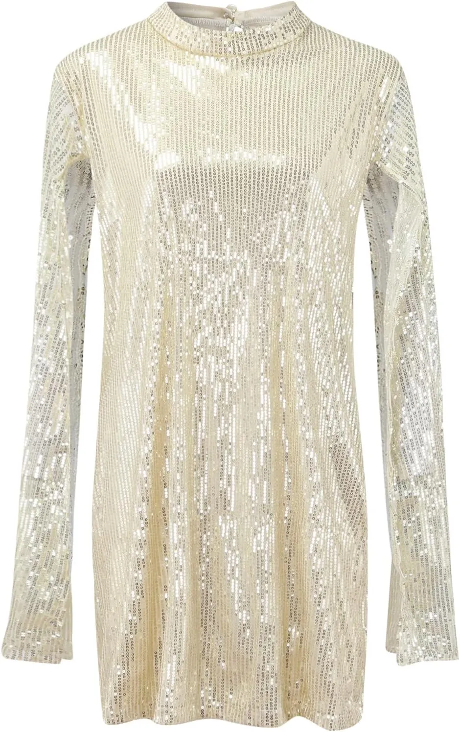 Rvidbe Women Sequin Midi Dress 2024 Fashion Casual Long Sleeve Sparkly Dress Wedding Guest Plus Size Formal Sexy Club Dresses