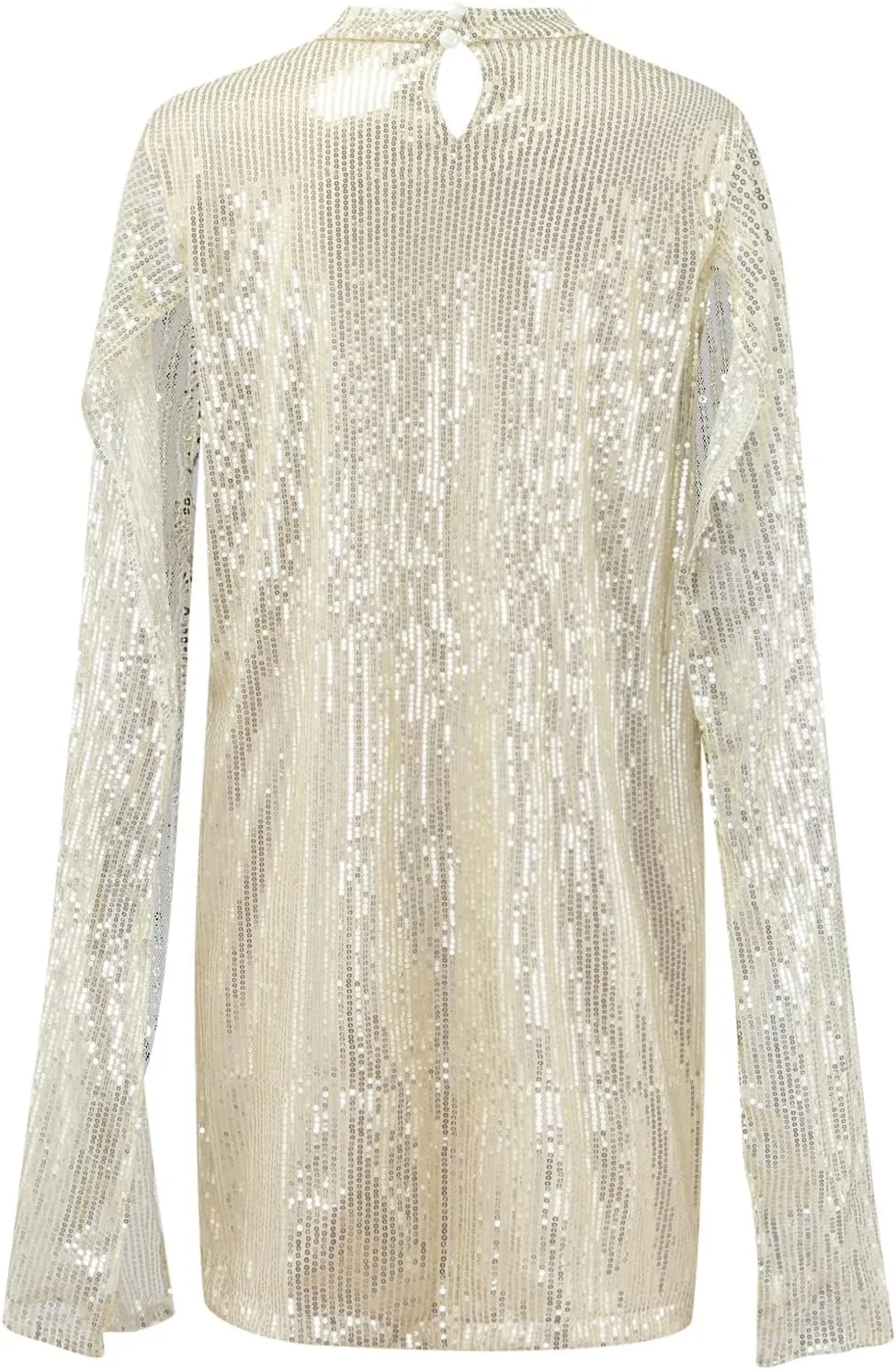 Rvidbe Women Sequin Midi Dress 2024 Fashion Casual Long Sleeve Sparkly Dress Wedding Guest Plus Size Formal Sexy Club Dresses