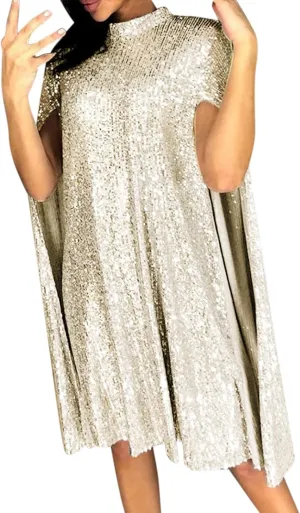 Rvidbe Women Sequin Midi Dress 2024 Fashion Casual Long Sleeve Sparkly Dress Wedding Guest Plus Size Formal Sexy Club Dresses