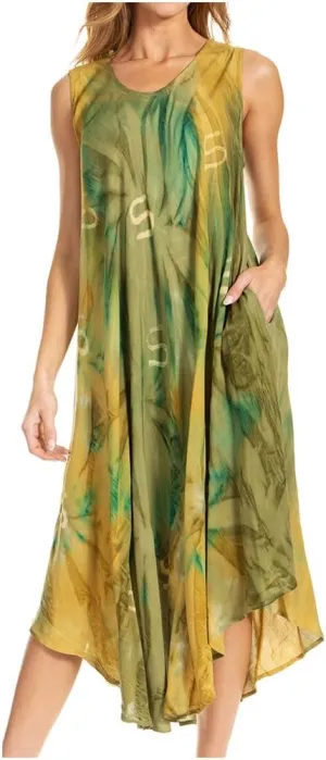 Sakkas Starlight Caftan Tank Dress/Cover Up