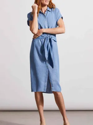Shirt Dress W Front Wrap [Tide Blue-5417O]