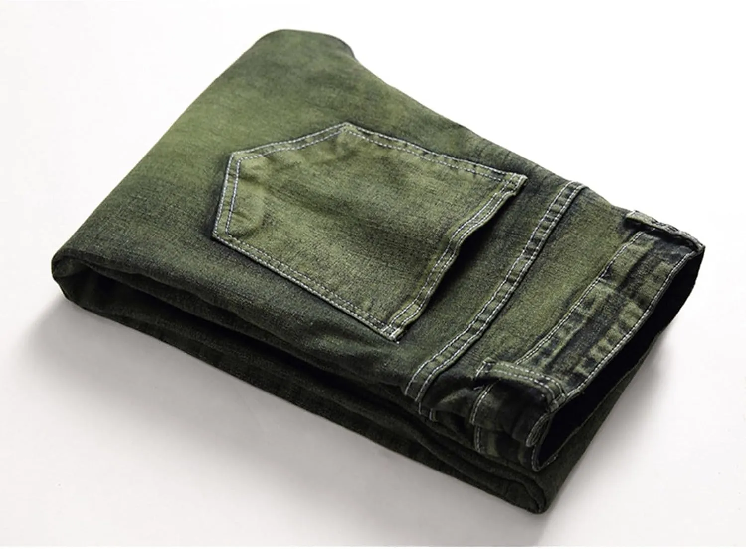 Slim Fit Ripped Jeans for Men Destroyed Distressed Stretch Slim Jeans Pants Hip Hop Y2K Streetwear Denim Pants