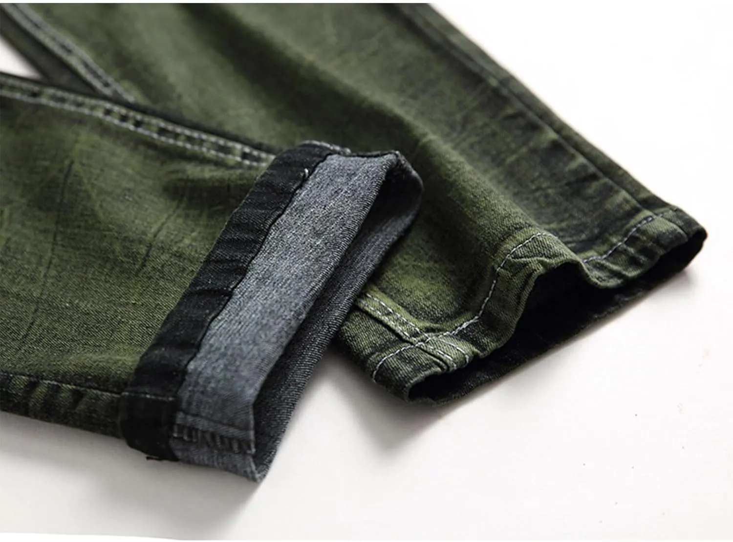 Slim Fit Ripped Jeans for Men Destroyed Distressed Stretch Slim Jeans Pants Hip Hop Y2K Streetwear Denim Pants