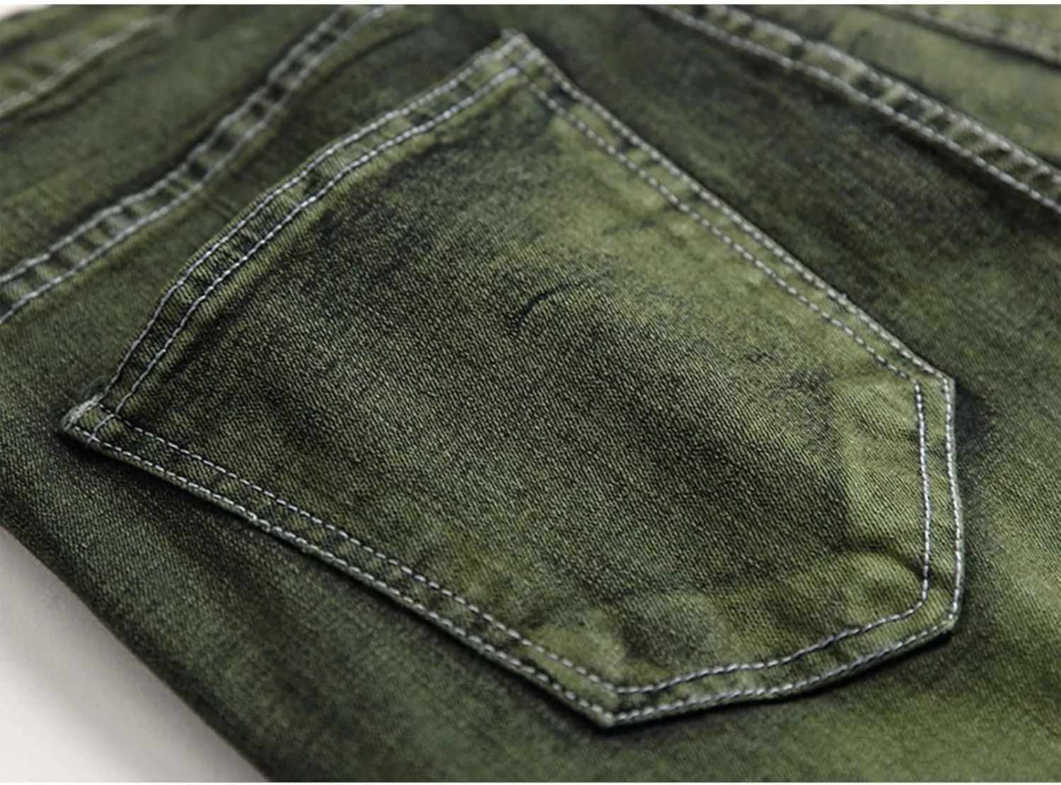 Slim Fit Ripped Jeans for Men Destroyed Distressed Stretch Slim Jeans Pants Hip Hop Y2K Streetwear Denim Pants