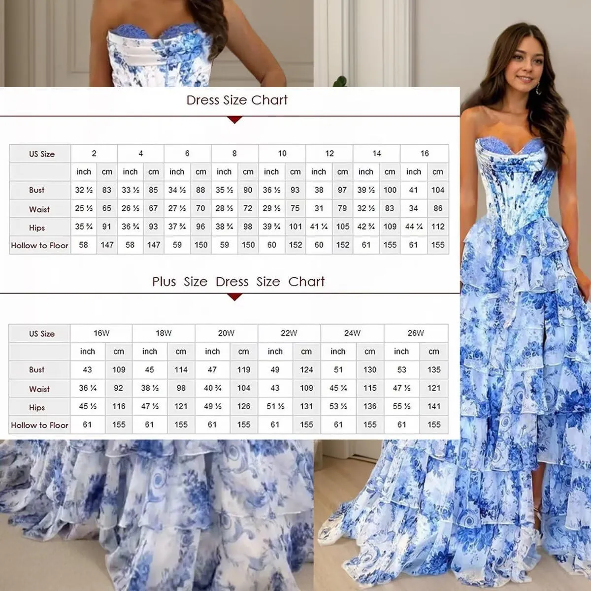 Strapless Floral Prom Dresses Tiered Chiffon Long Ball Gown Corset Sweetheart Formal Evening Gowns for Women