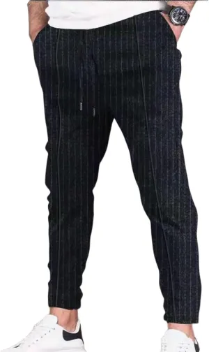 Striped Pants for Men - Mens Skinny Stretch Slim fit Chinos Golf Business Dress Casual Pants