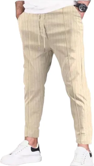 Striped Pants for Men - Mens Skinny Stretch Slim fit Chinos Golf Business Dress Casual Pants