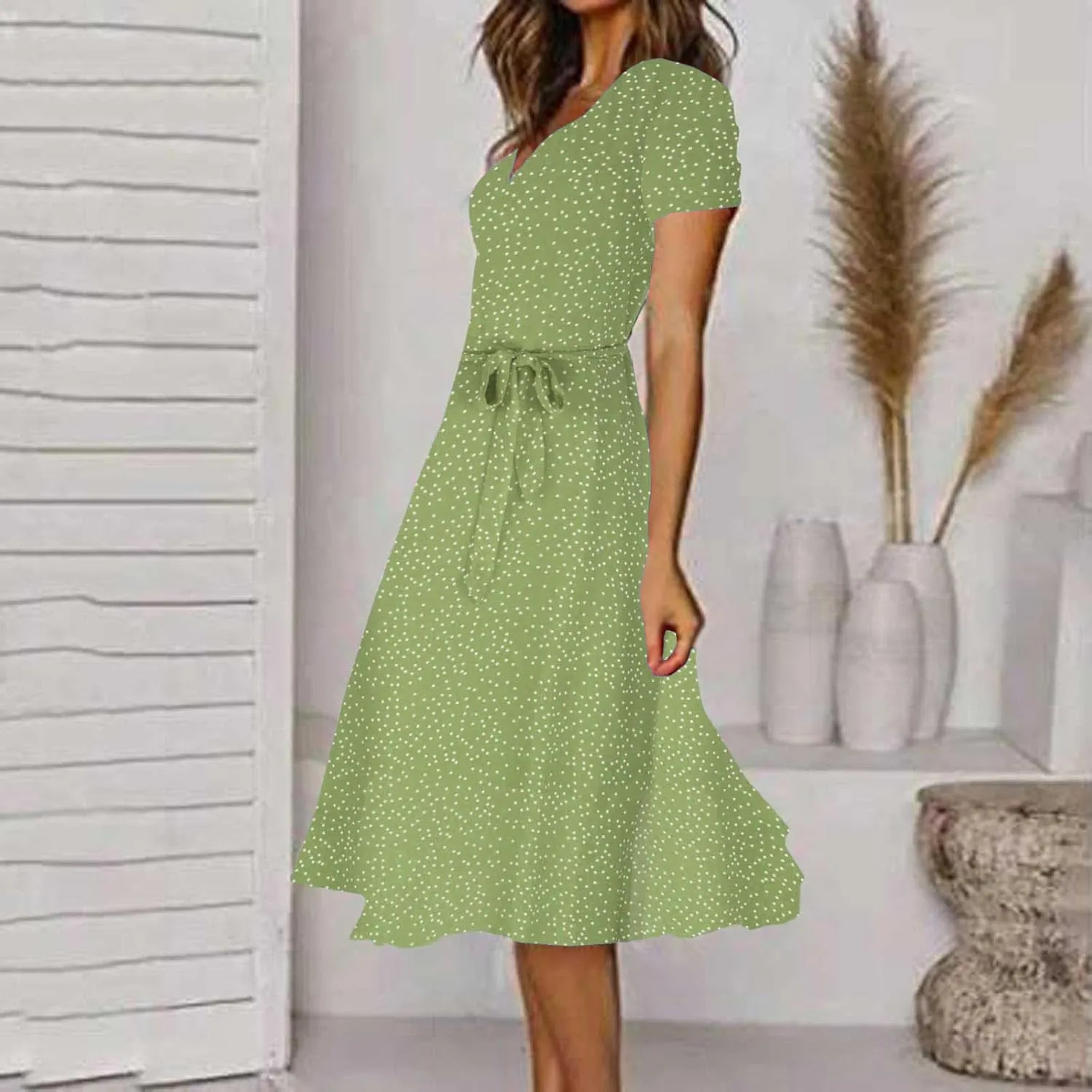 Summer Dresses for Women 2025 Boho A-Line Beach Sundress Casual Soft Vintage Short Sleeve Printed Maxi Dress
