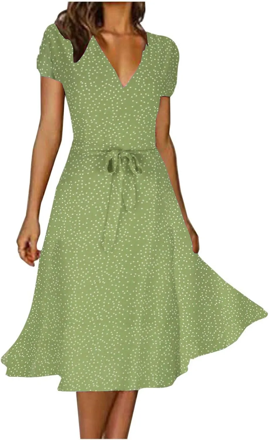Summer Dresses for Women 2025 Boho A-Line Beach Sundress Casual Soft Vintage Short Sleeve Printed Maxi Dress