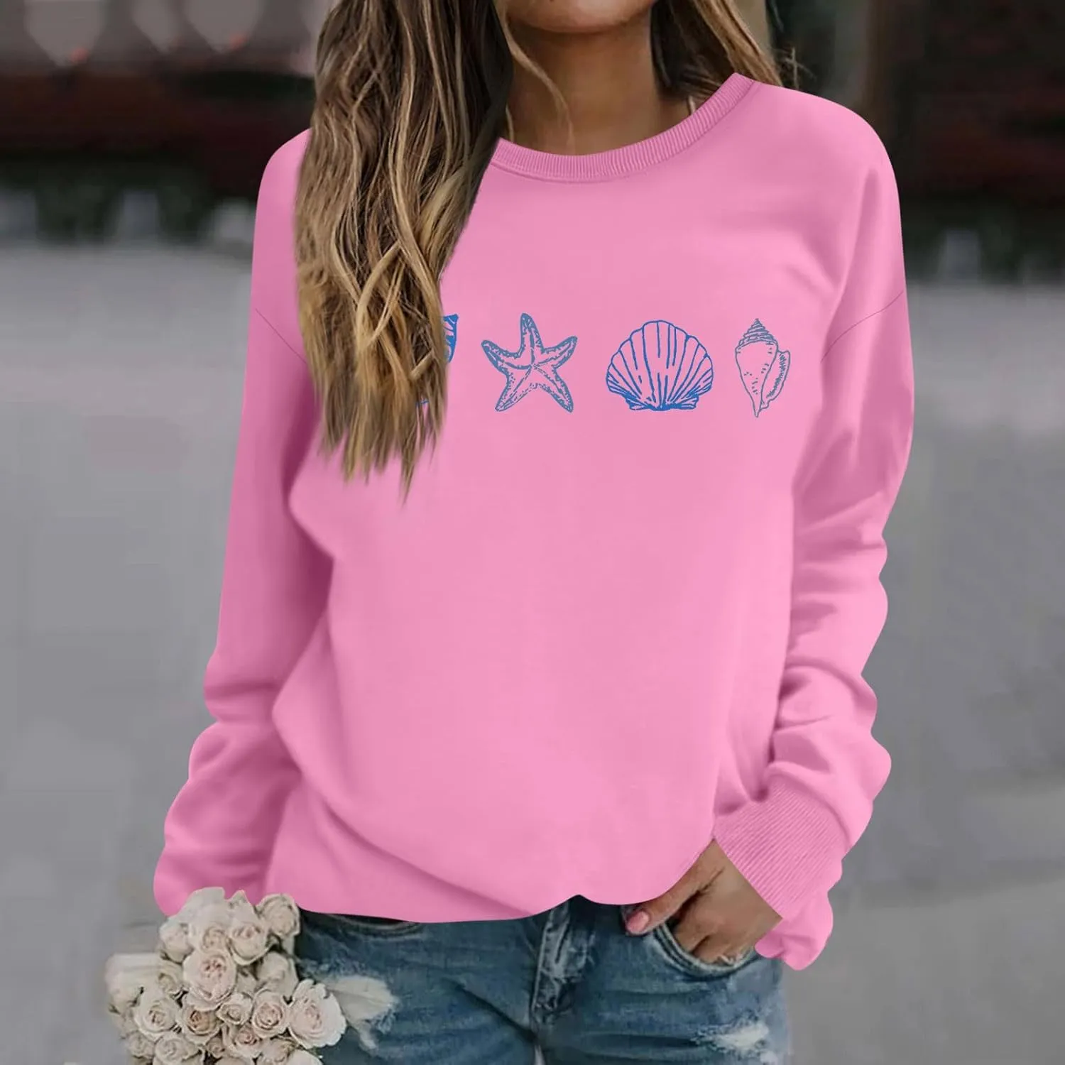 Sweat Shirts Women Long Sleeve Oversized Hoodies Sweaters Pullover Winter Fall Casual Comfy Outfits Fashion Y2K Clothes