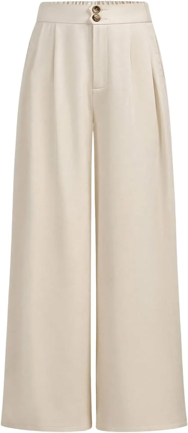 SweatyRocks Girl's Elastic High Waist Wide Leg Pants Loose Long Trousers