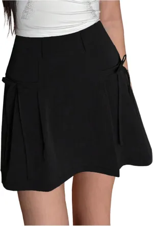 SweatyRocks Women's Bow Pleated Mini Skirt High Waisted A Line Summer Y2K Skirts