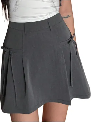 SweatyRocks Women's Bow Pleated Mini Skirt High Waisted A Line Summer Y2K Skirts