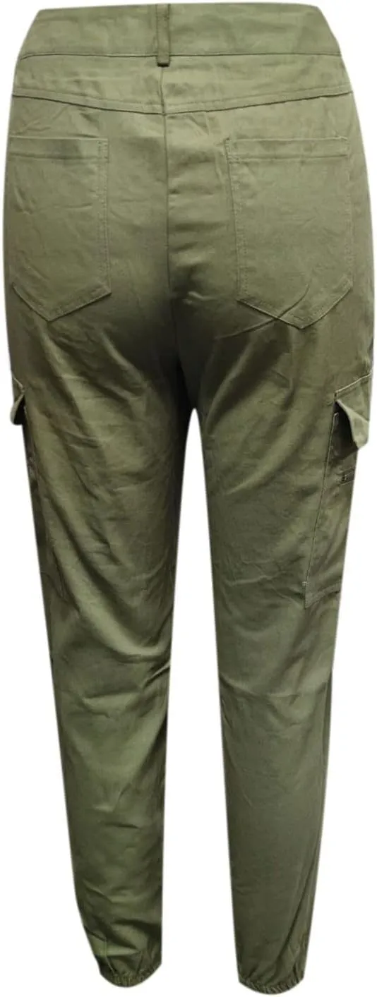 Tactical Pants for Women Skinny Stretch Cargo Pants High Waisted Straight Leg Pants Bound Feet Ripstop Cargo Trousers