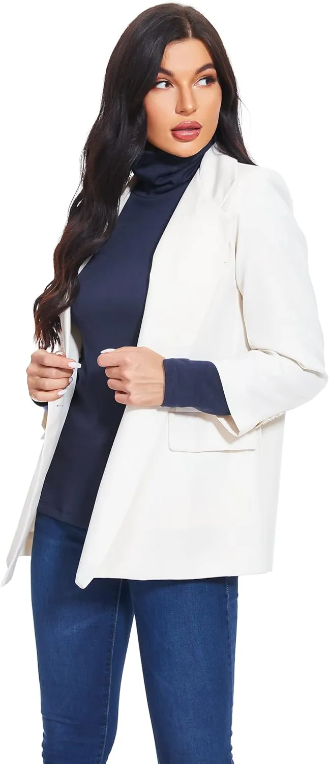 TAIPOVE Women's Thermal Fleece Turtleneck Long Sleeve Tops Lightweight Pullover Sweater Cotton Casual Soft Comfort Shirt
