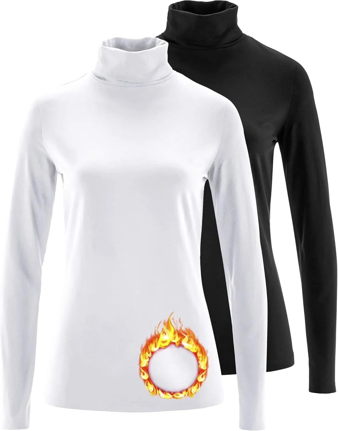 TAIPOVE Women's Thermal Fleece Turtleneck Long Sleeve Tops Lightweight Pullover Sweater Cotton Casual Soft Comfort Shirt