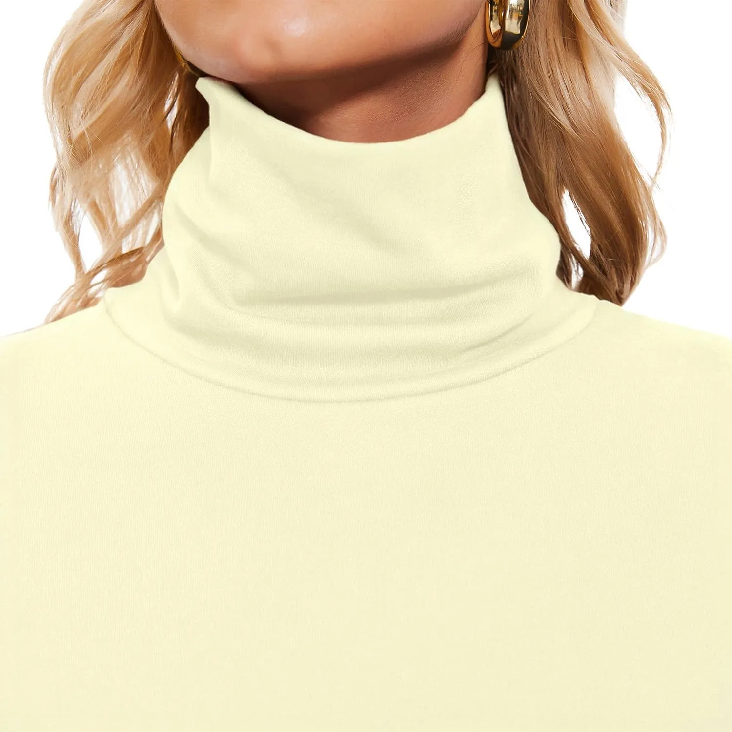 TAIPOVE Women's Thermal Fleece Turtleneck Long Sleeve Tops Lightweight Pullover Sweater Cotton Casual Soft Comfort Shirt