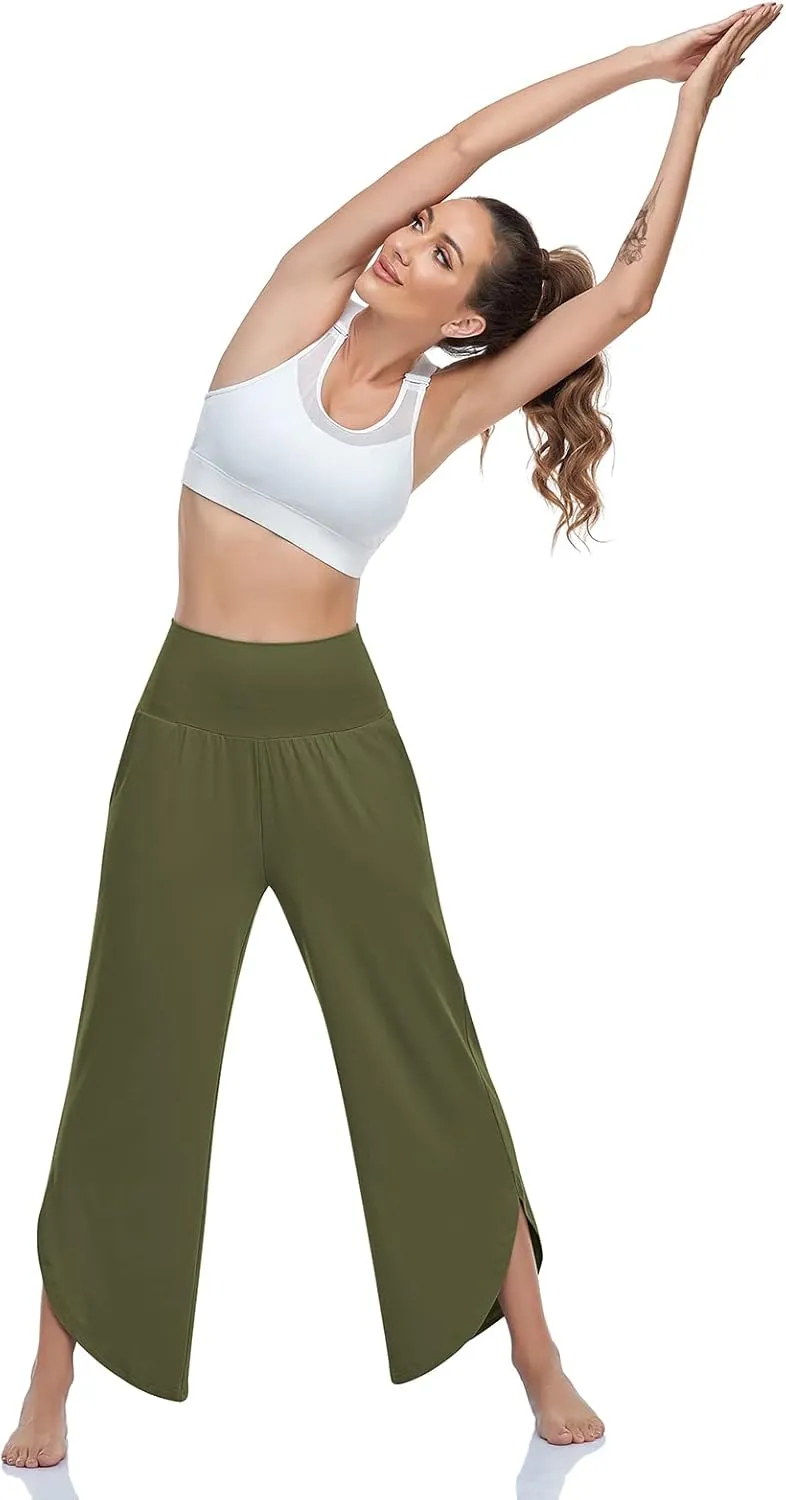 UEU Women's Wide Leg Yoga Pants High Waisted Comfy Dance Sweatpants Loose Casual Soft Lounge Joggers with Pockets