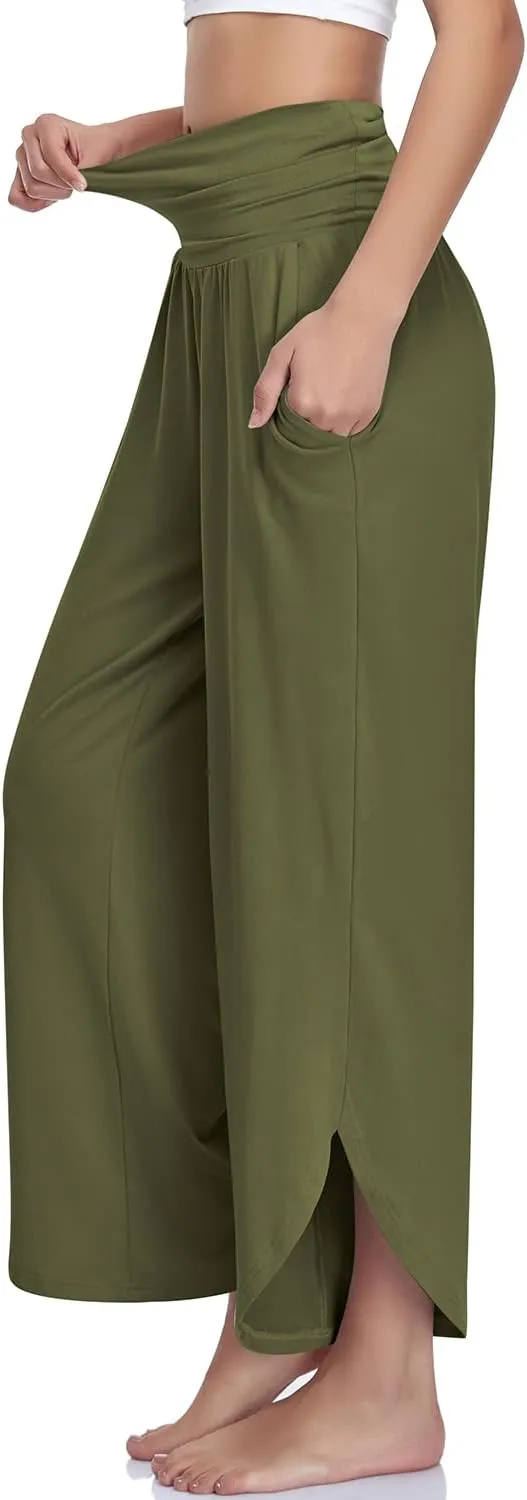 UEU Women's Wide Leg Yoga Pants High Waisted Comfy Dance Sweatpants Loose Casual Soft Lounge Joggers with Pockets