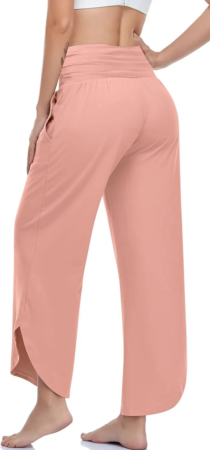 UEU Women's Wide Leg Yoga Pants High Waisted Comfy Dance Sweatpants Loose Casual Soft Lounge Joggers with Pockets