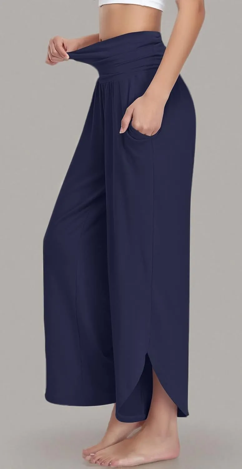 UEU Women's Wide Leg Yoga Pants High Waisted Comfy Dance Sweatpants Loose Casual Soft Lounge Joggers with Pockets