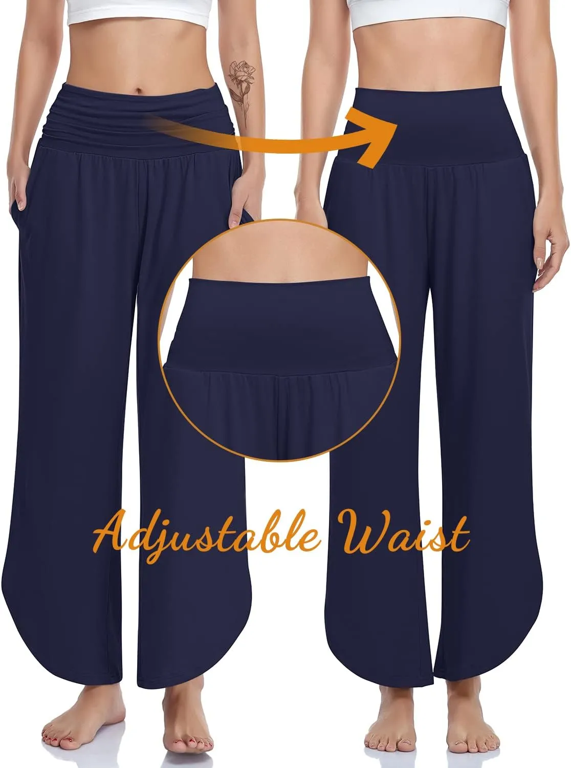 UEU Women's Wide Leg Yoga Pants High Waisted Comfy Dance Sweatpants Loose Casual Soft Lounge Joggers with Pockets