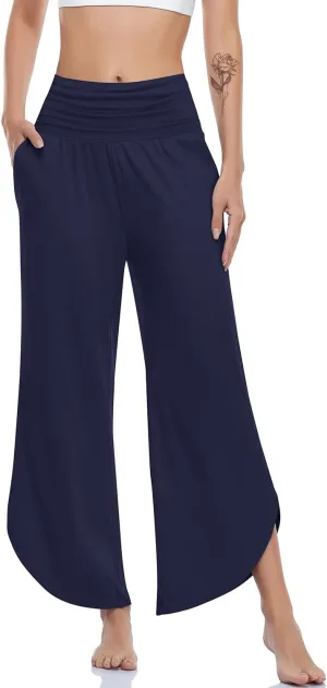 UEU Women's Wide Leg Yoga Pants High Waisted Comfy Dance Sweatpants Loose Casual Soft Lounge Joggers with Pockets