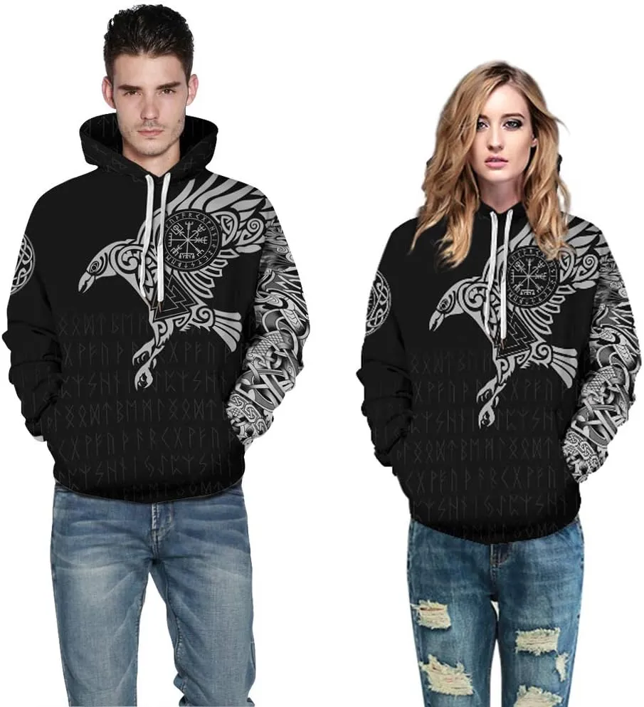Unisex Dashiki Hoodie 3D Print African Ethnic Long Sleeve Pullover Sweatshirt