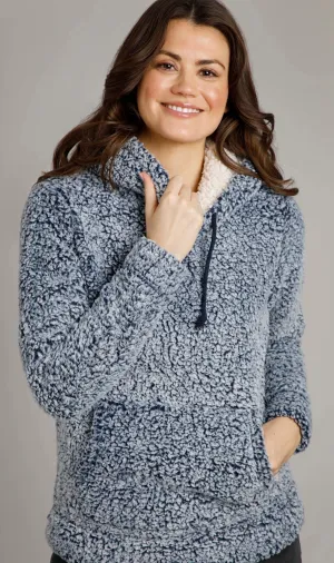 Weird Fish Womens Yara Cosy Fleece Hoody - Navy
