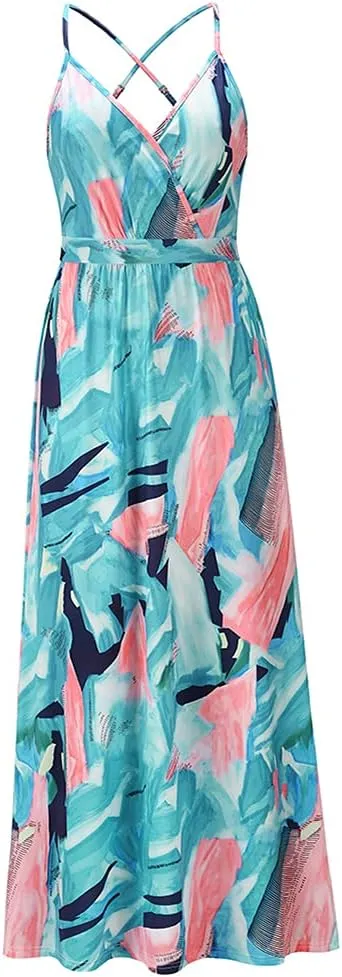 Women Transformer Convertible Multi Way Wrap V-Neck Wedding Bridesmaid Dress Halter Ombre Floral Long Evening Prom Maxi Dress