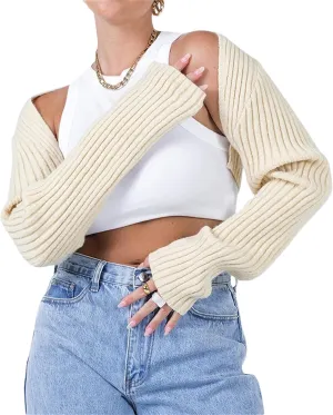 Women Y2K Knitted Crop Tops Color Block Patchwork Sweaters Long Sleeve Crochet Coverup Trendy Autumn Streetwear