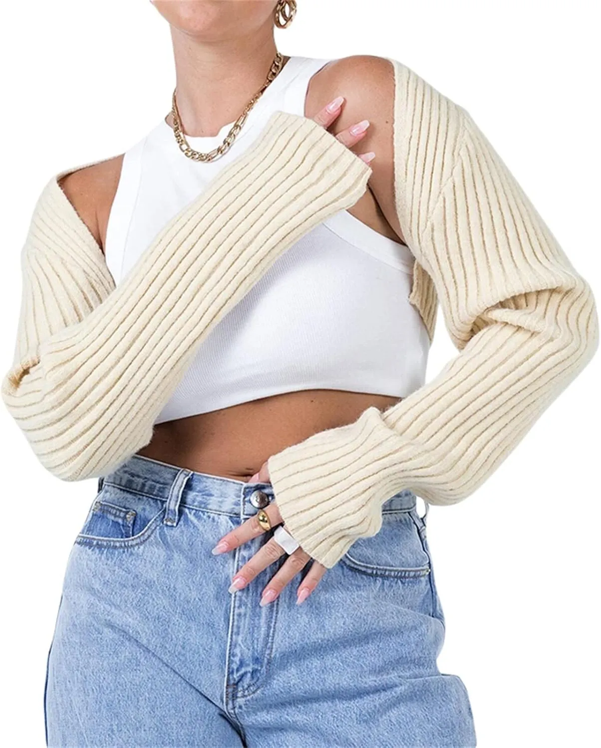 Women Y2K Knitted Crop Tops Color Block Patchwork Sweaters Long Sleeve Crochet Coverup Trendy Autumn Streetwear