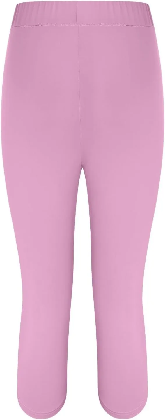 Women's Capri Yoga Pants Stretch High Waist Elastic Cropped Pants Resort Beach Leggings Casual Summer Pedal Pushers