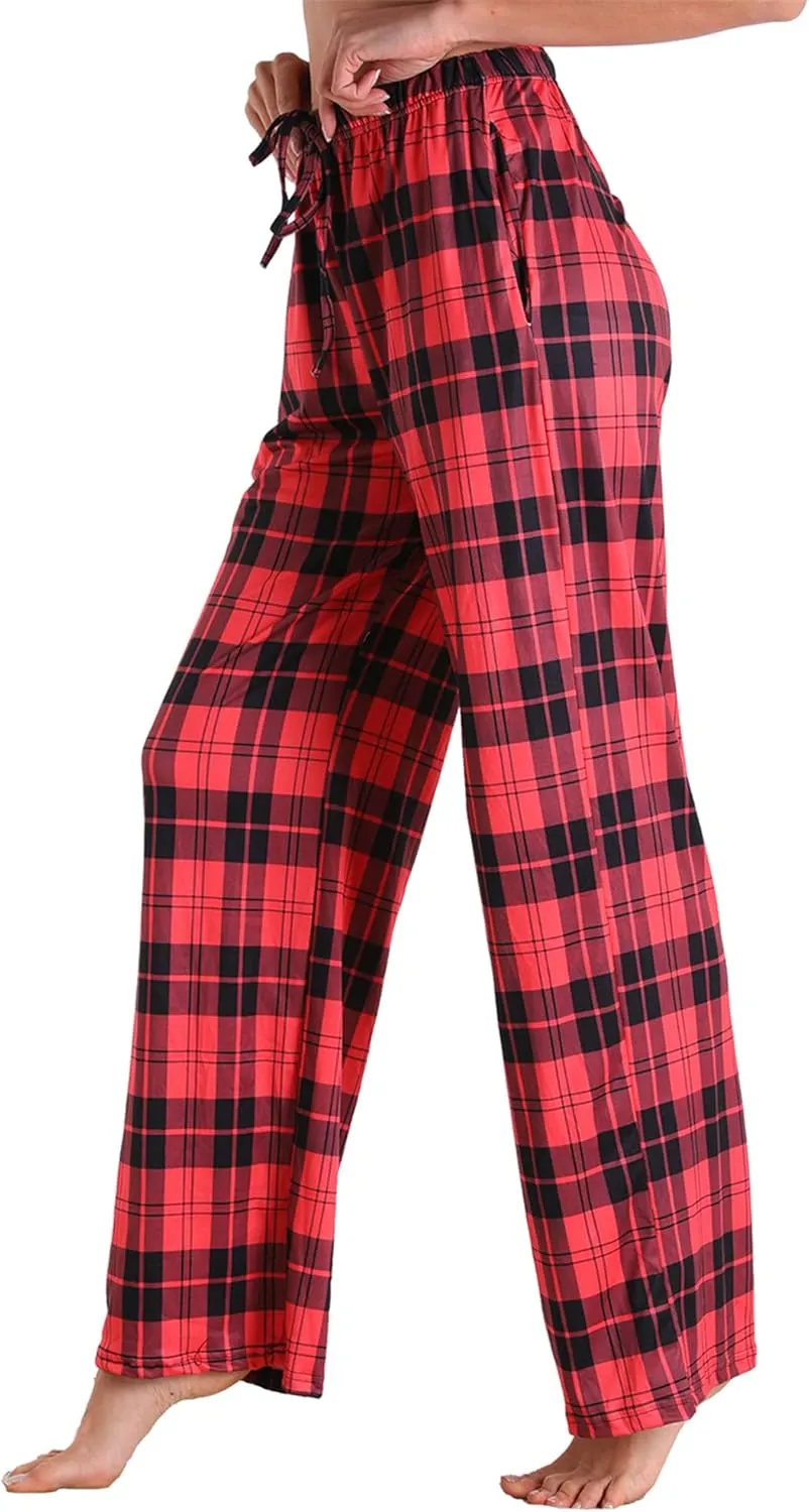 Womens Comfy Lounge Pants Loose Yoga Pant Drawstring Soft Pajama Pants with Pockets Regular and Plus Size