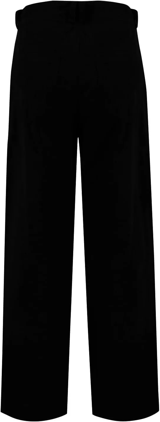 Womens Corduroy Pants Trendy Straight Leg High Waisted Work Pants Trousers Ladies Elastic Waist Pants with Pockets