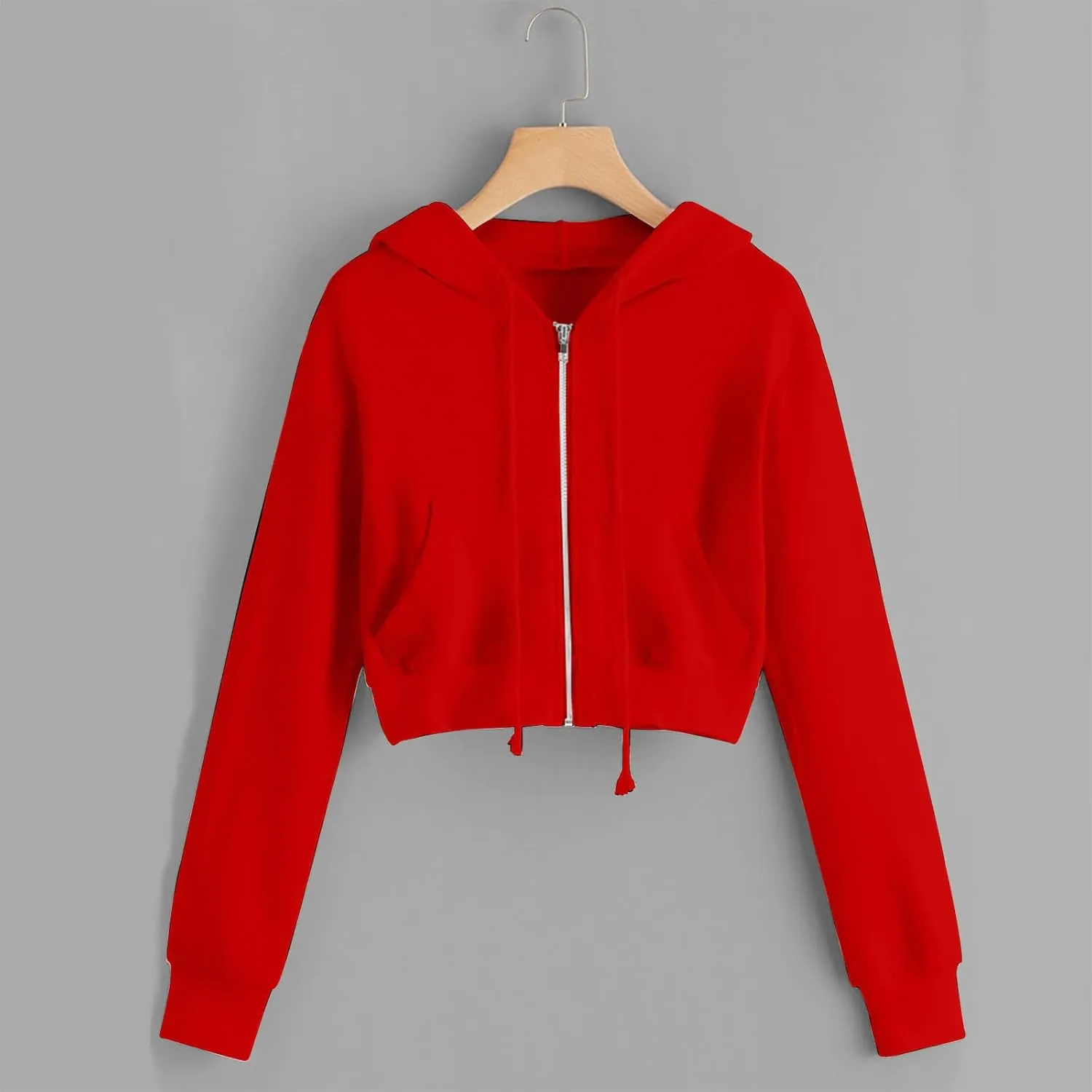 Womens Cropped Hoodie Zip Up Hoodies Jackets Zipper Long Sleeve Sweatshirts Fall Trendy 2024 Y2K Fashion Clothes