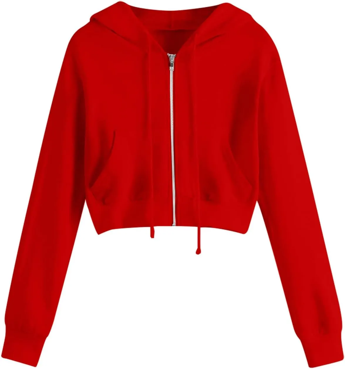 Womens Cropped Hoodie Zip Up Hoodies Jackets Zipper Long Sleeve Sweatshirts Fall Trendy 2024 Y2K Fashion Clothes